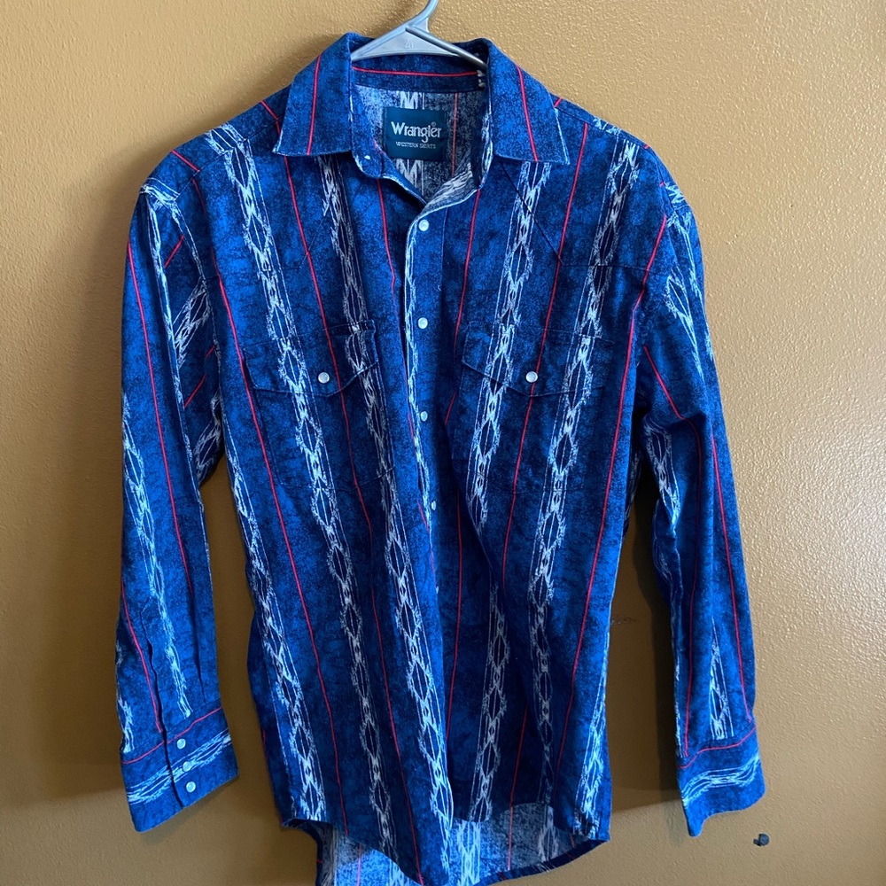 Mens Wrangler Checotah Print Western shirt